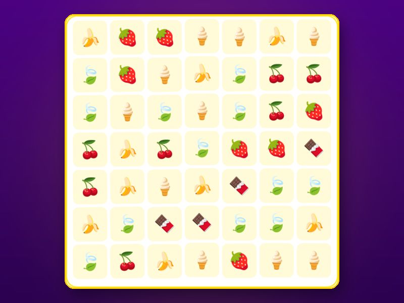 A board of cherries, cones and bananas in Cone Cascade